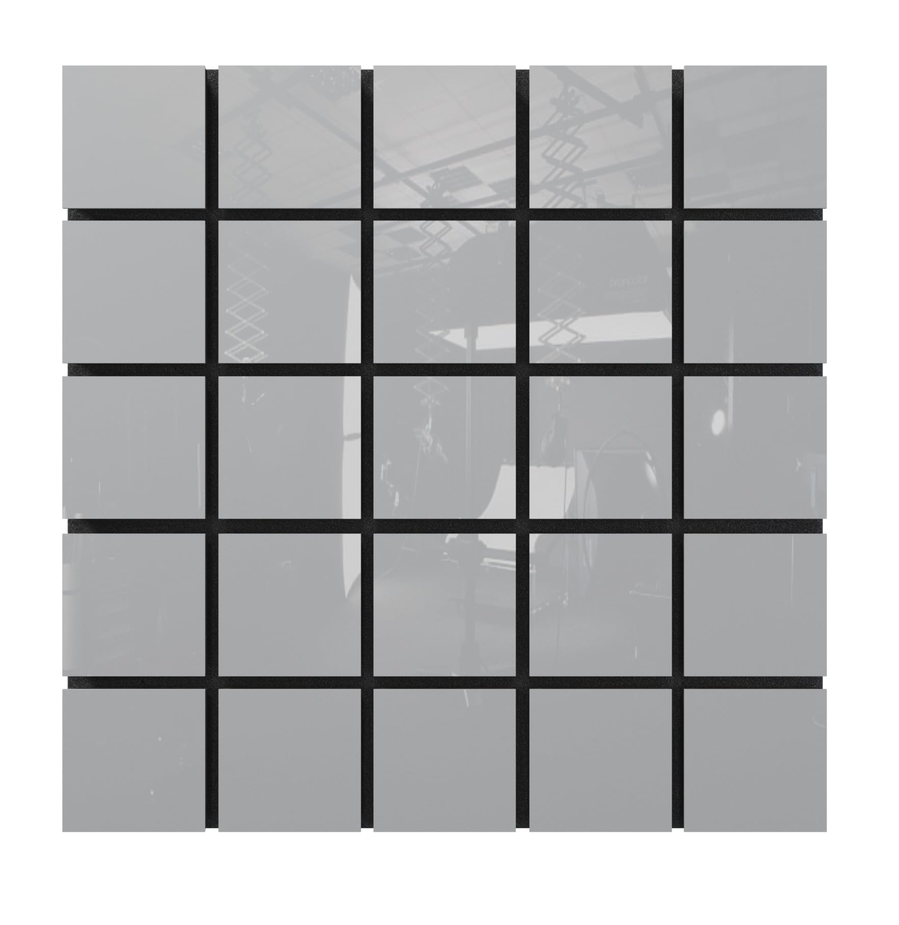 Panel akustyczny pochłaniający dyfuzję akustyczną | 50 x 50 x 5 cm | Absorpcja - rozpraszanie - odbicie - izolacja akustyczna | Kolorowe płytki: (x2 GRID, biały błyszczący plastik)