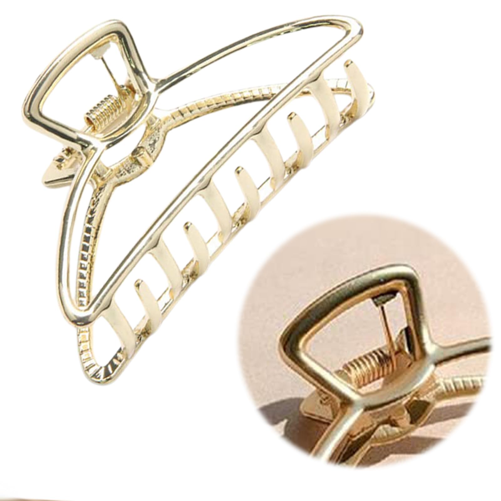 Large Claw Clip for Thick Hair - Big Open Shape Gold Hair Clips for Women - Image 2