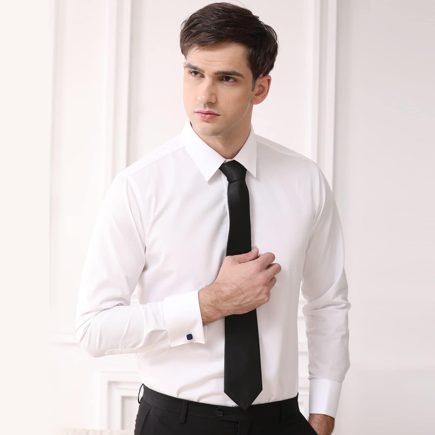 HONEY BEAR カフスボタン タイクリップセット メンズ シャツ スクエア ビジネス ウェディング ギフト ボックス付き ネイ