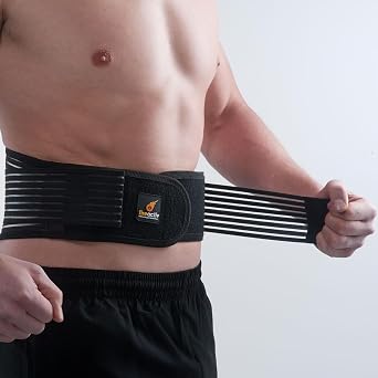 Thermal Neoprene Lower Back Support Belt with Infrared Heat Pads for Pain Relief of Back Pain for Women & Men XL
