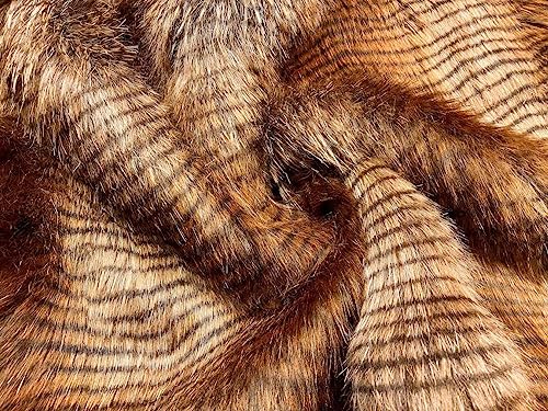 Tissu en fausse fourrure de luxe rouille pierre 1m à poils isolants