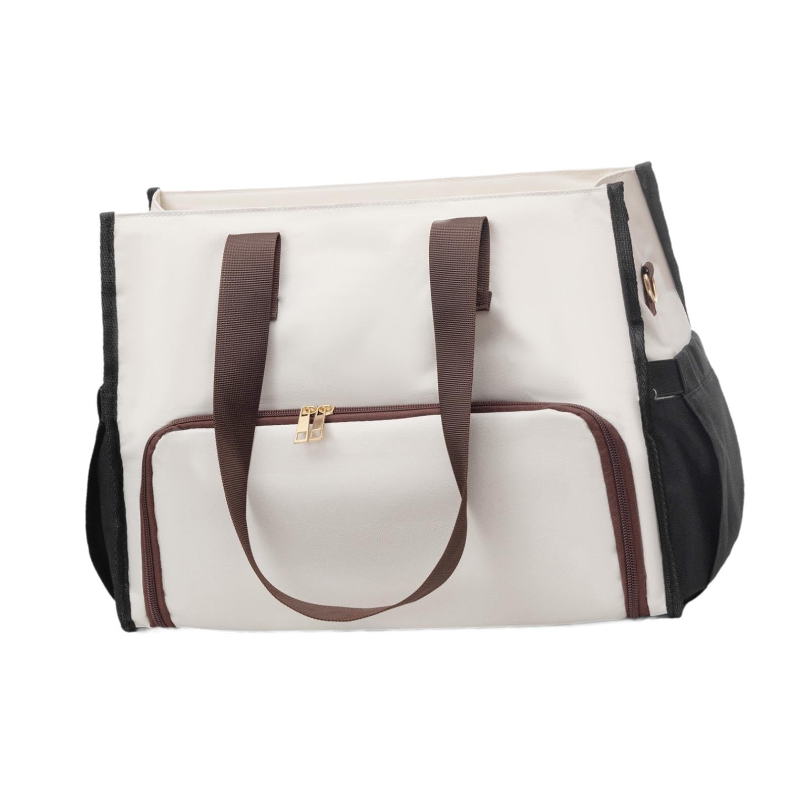 Amagogo Bolso de Mano para Mujer, isotérmico, Tipo, Multifuncional, de Gran Capacidad, Ideal para Viajes y Oficina, Negro Blanco Marrón