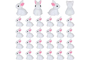 50 Little Plastic Bunnies for Decor