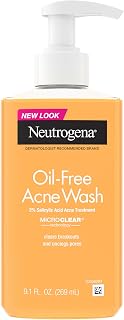 Neutrogena Oil-Free Acne Face Wash with Salicylic Acid | Daily Cleanser for Oily, Acne-Prone Skin, 9.1 oz