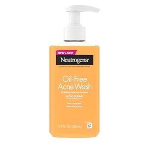 Neutrogena Oil-Free Acne Face Wash Breakout Prone Skin Facial Cleanser with 2 Salicylic Acid Acne Treatment for Face