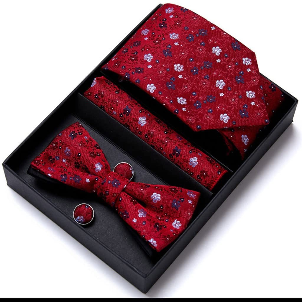 Krawaty, Zestaw męskich muszek i chusteczek Bowtie Slim Krawat Pudełko