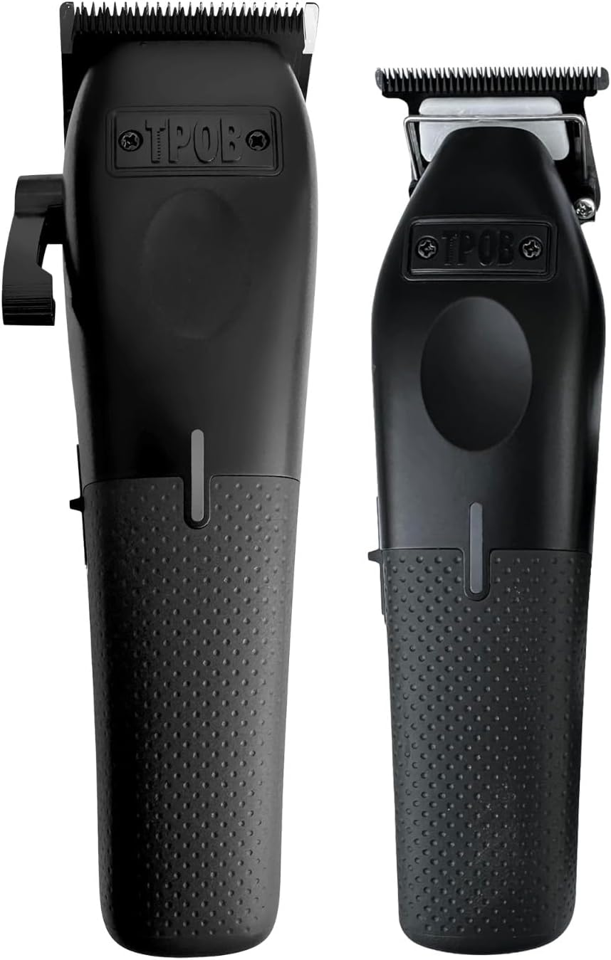 TPOB Play Barber Hair Clipper and Trimmer for Men 7500 RPM with Rubber Grips (Blackout 2 Set) - Image 3