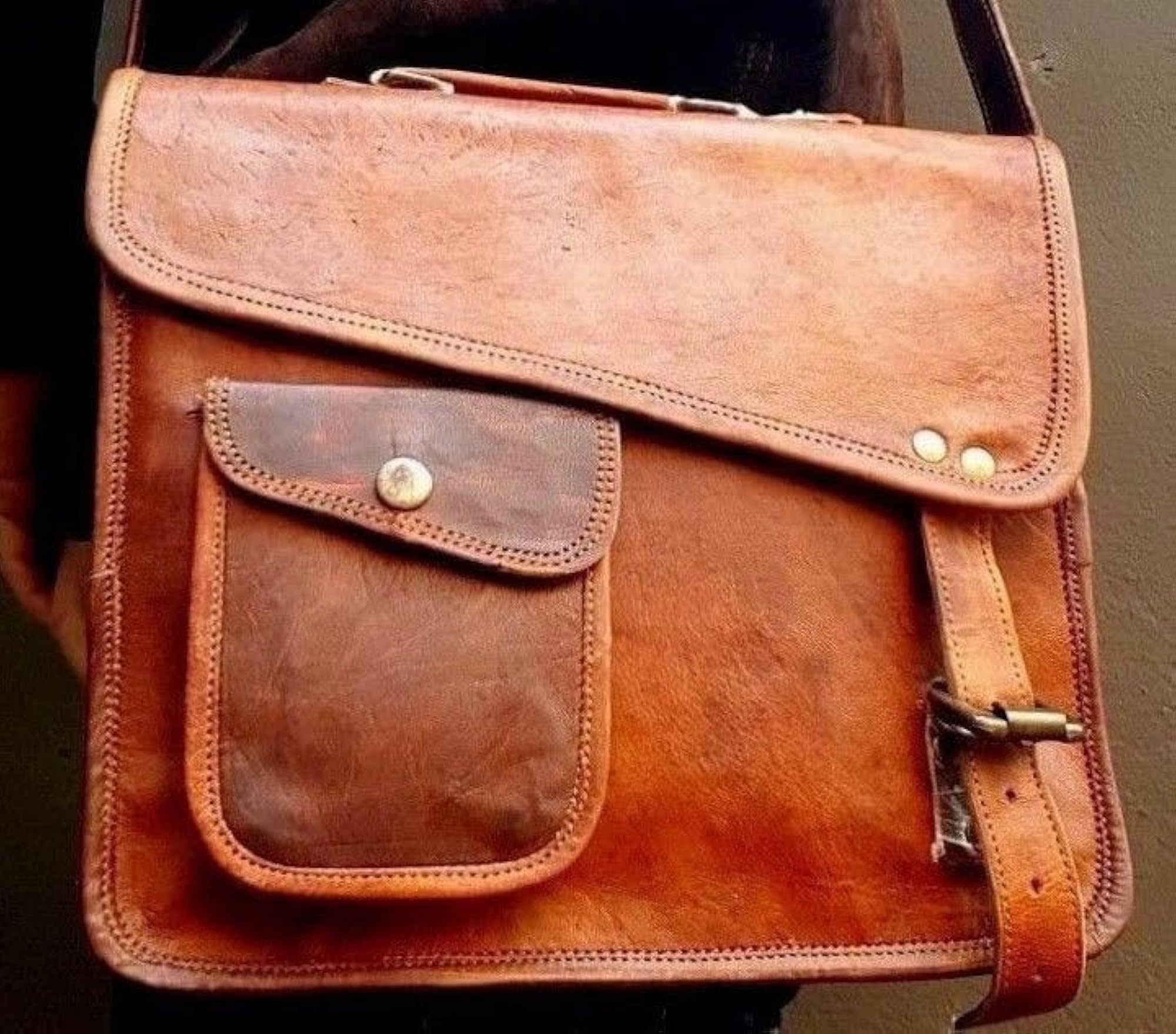 Men's Vintage Genuine Leather Shoulder Messenger Bag