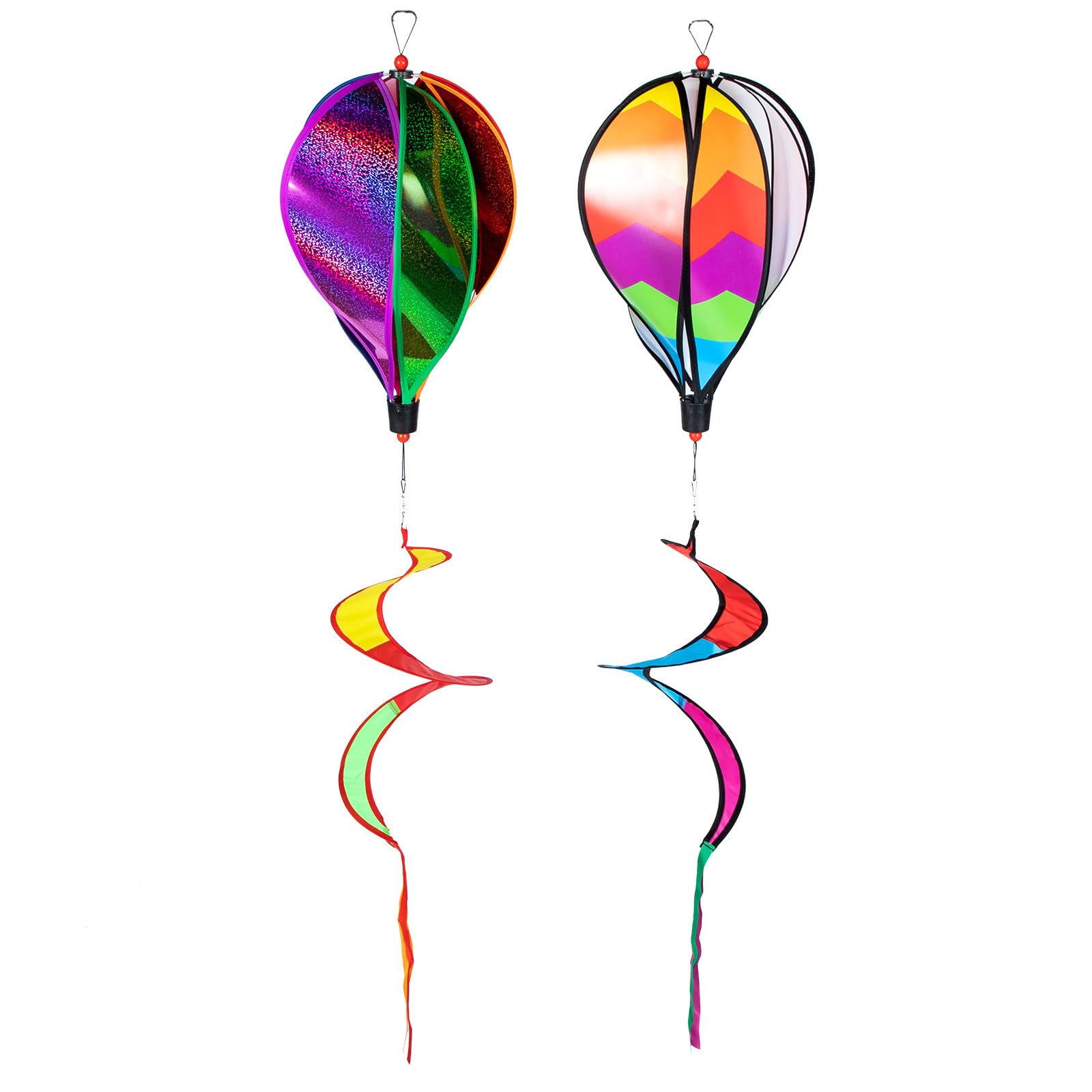 Molino de viento en espiral y farol aerostático decorativo de exterior, pack de 2 unidades