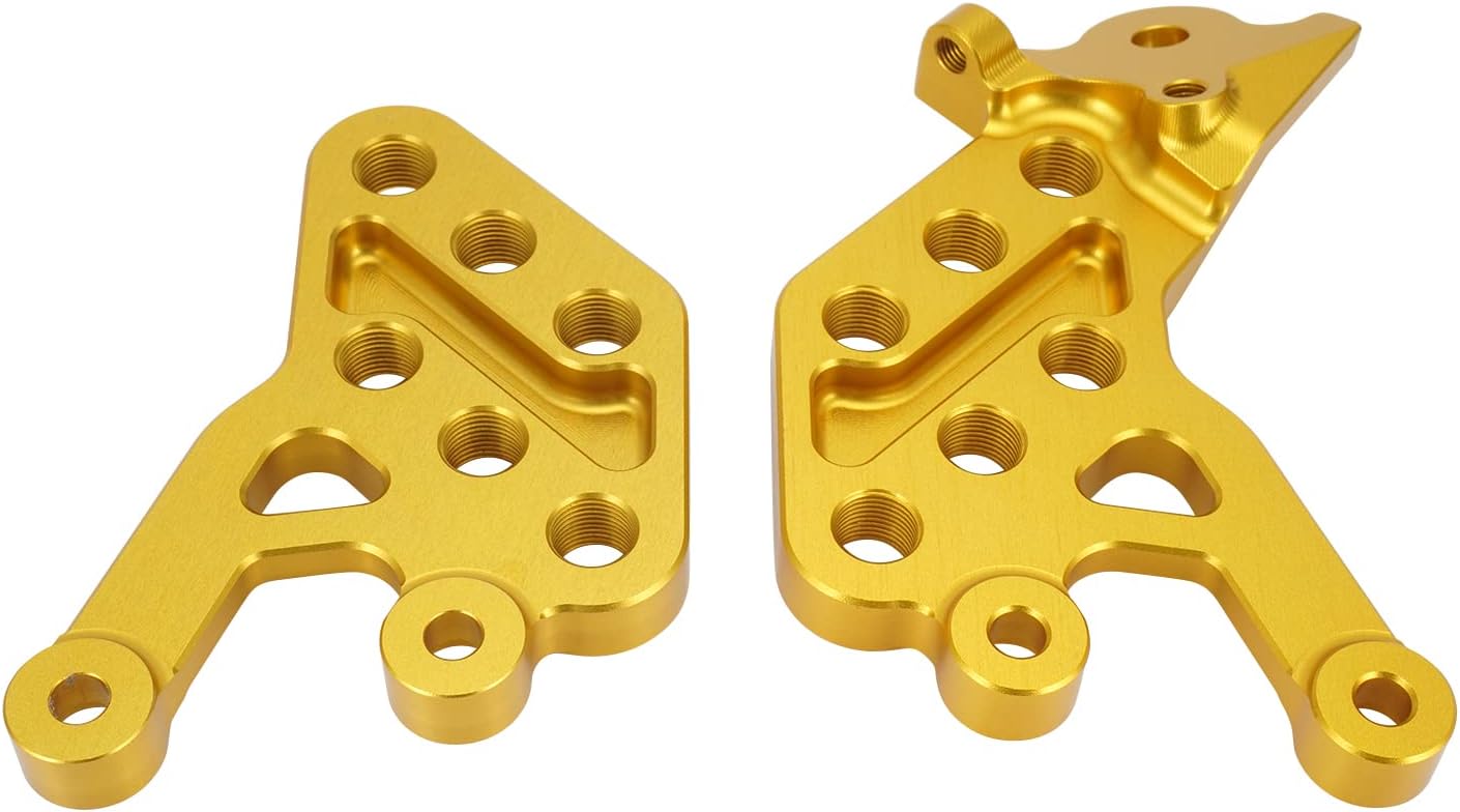 Foot Peg Brackets CNC for Eride Pro SS 2.0 3.0 E Ride Pro S SR,Electric Dirt Bike Footpegs Pedal Mount for Sur Ron 7075 Aluminum | Anodized Surface | Adjustable Gold