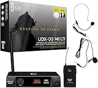 SISTEMA SEM FIO UHF COM 30 X CANAIS (RECEPTOR BASE + TRANSMISSOR COMPACTO DE CINTO) UDX-03 MULTI