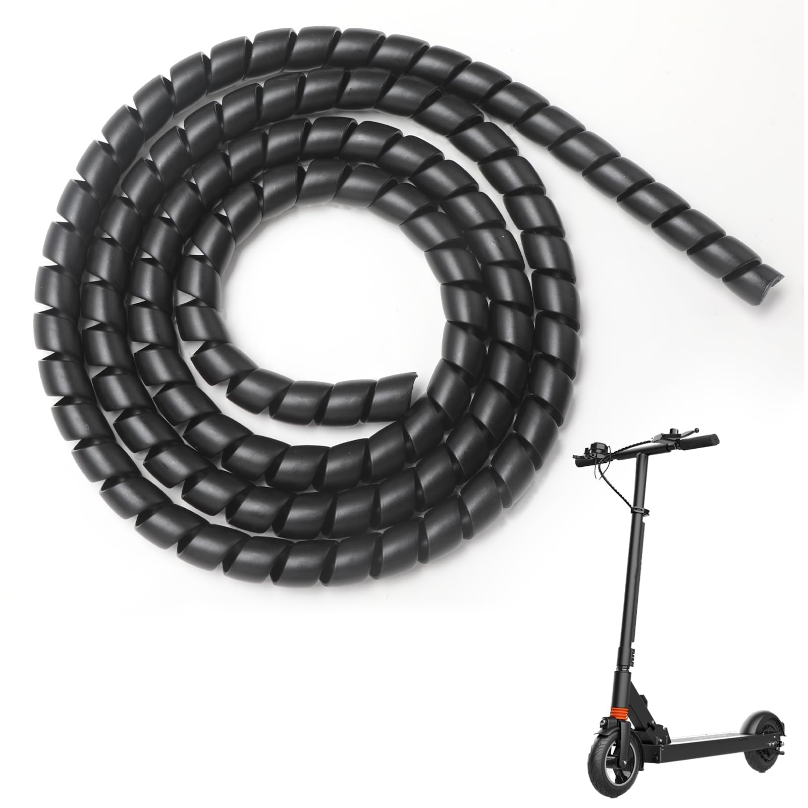 Tubo Spiralato Per Cavi 1m - In TPU, Per Monopattini Xiaomi E Ninebot, Tagliabile, Protezione Flessibile - Foto 4