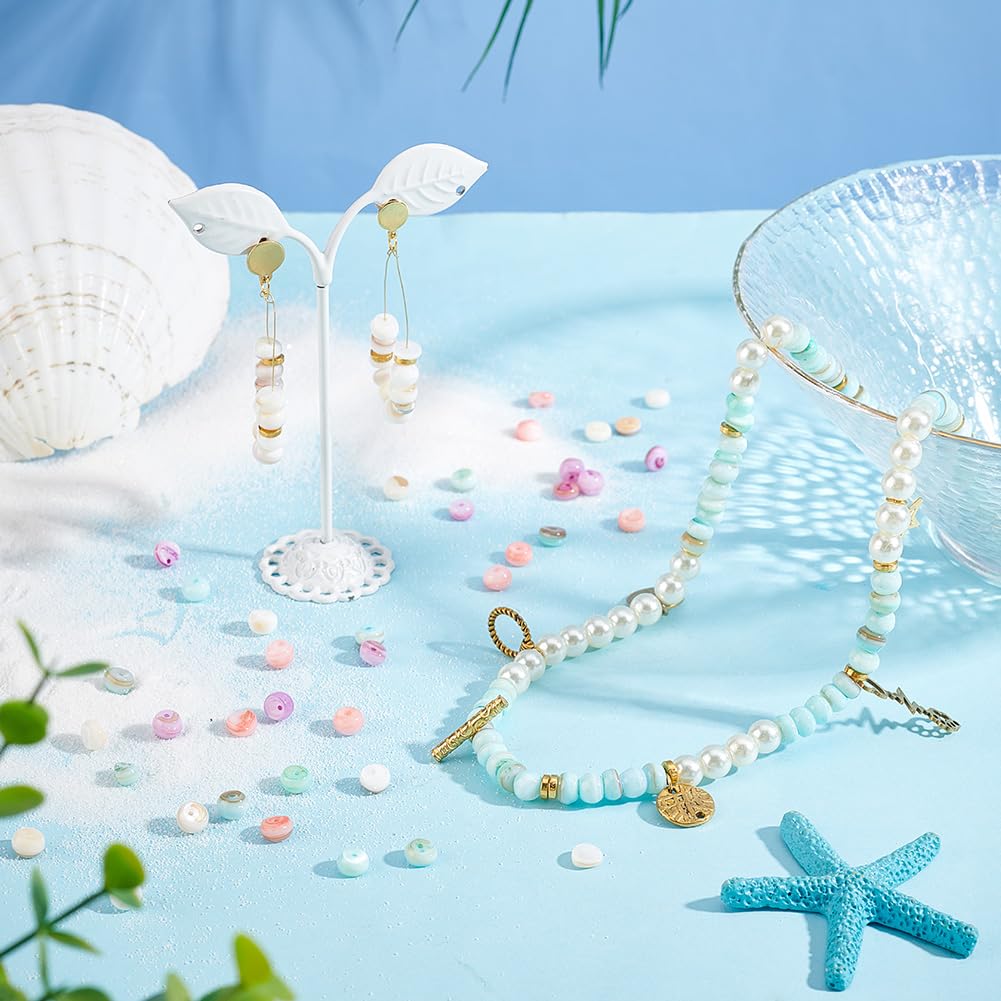 PH PandaHall Süßwasser-Muschelperlen Set – 425 Stück, 5 Farben, 6.5–7.5 Mm, Für DIY Schmuck