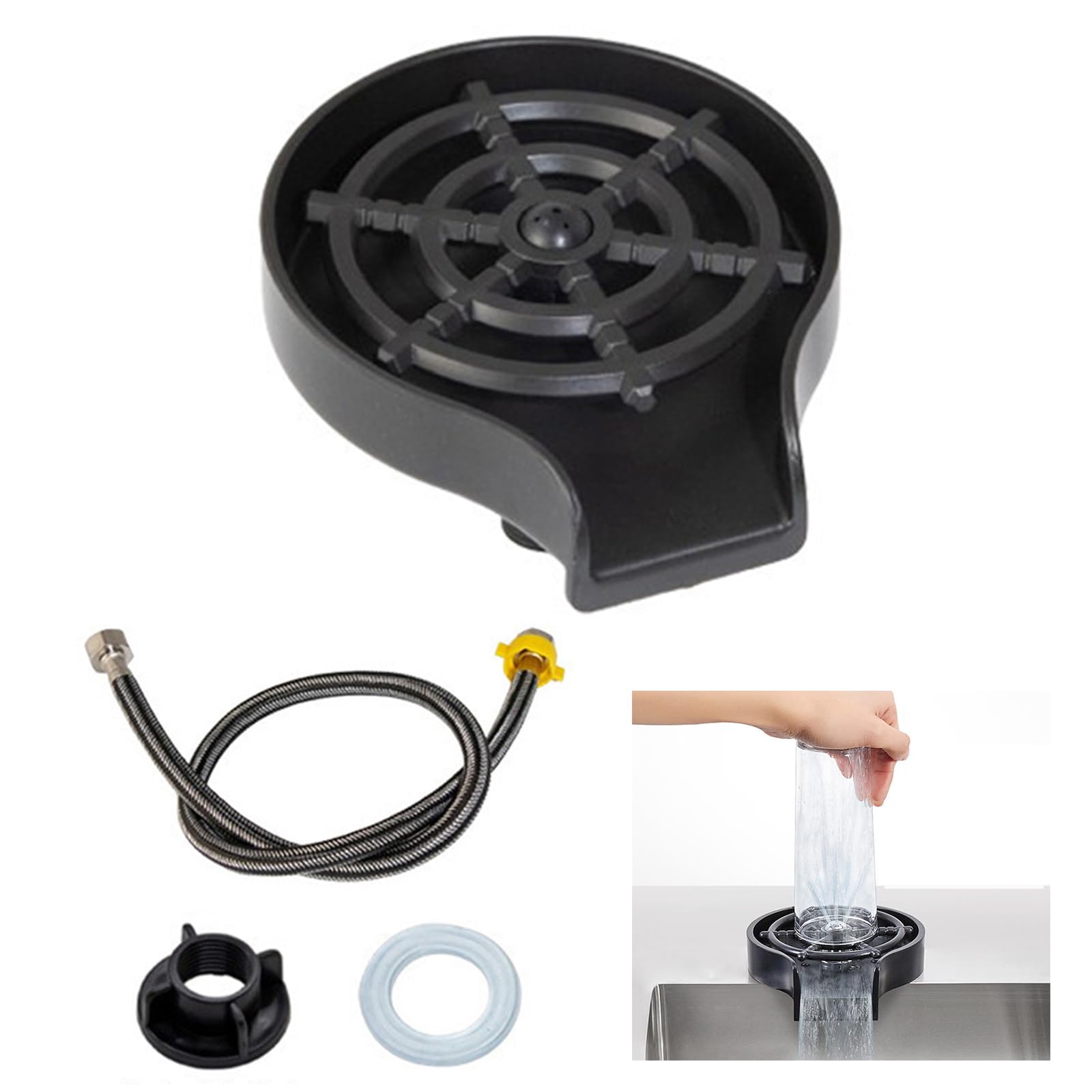 Lavabicchieri Lavandino, Lavacoppe automatica, lavabicchieri con rubinetto, adatta per cucine domestiche, bar, caffetterie, negozi di bubble tea e hotel