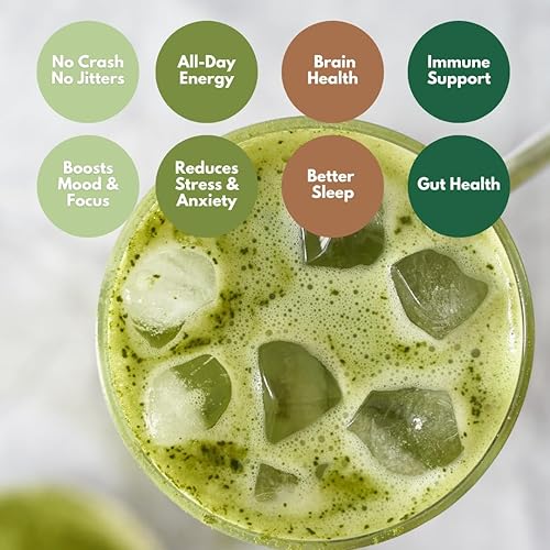 Miniatura 5 de Cuppa - Matcha saludable de hongos con melena de león y ashwagandha para energía y concentración durante todo el día, sin choques ni nerviosismo,