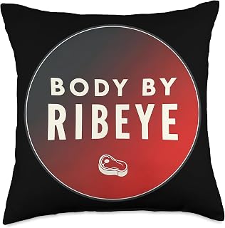 Body by Ribeye Carnivore Diet Keto Ketogenic Meat Eater Gym Throw Pillow