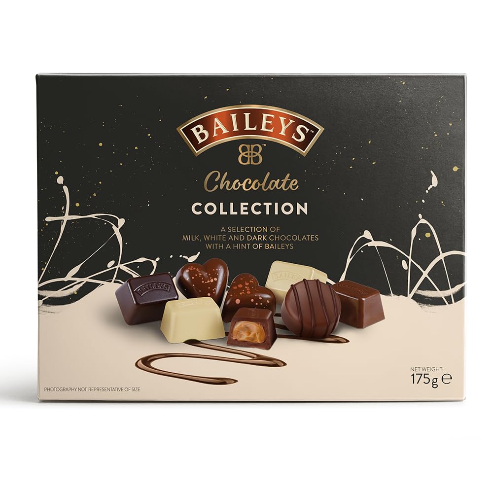 Baileys Chocolate Box Collection 175g | Milk, White and Dark Chocolates with an Irish Cream Filling | Boxed Chocolate | Happy Birthday Chocolate | Gift for Birthday or Christmas