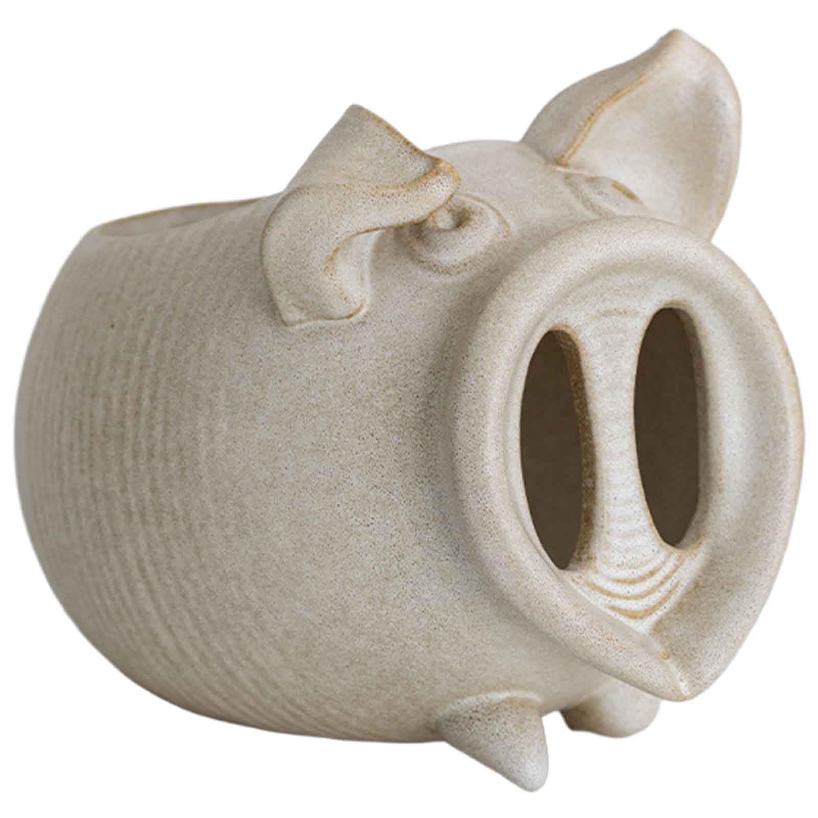 DFrywdgSEY tabletop fountain, Water Ceramic Fountain Pot Function Cascading Jugs Desk Feng Shui Table Decoration(White,Pig)