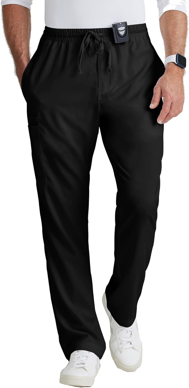 BARCO Grey's Anatomy Scrubs - Evan Scrub Pant for Men, Elastic Waist With Zip Fly, Straight Leg Men's Scrub Pant
