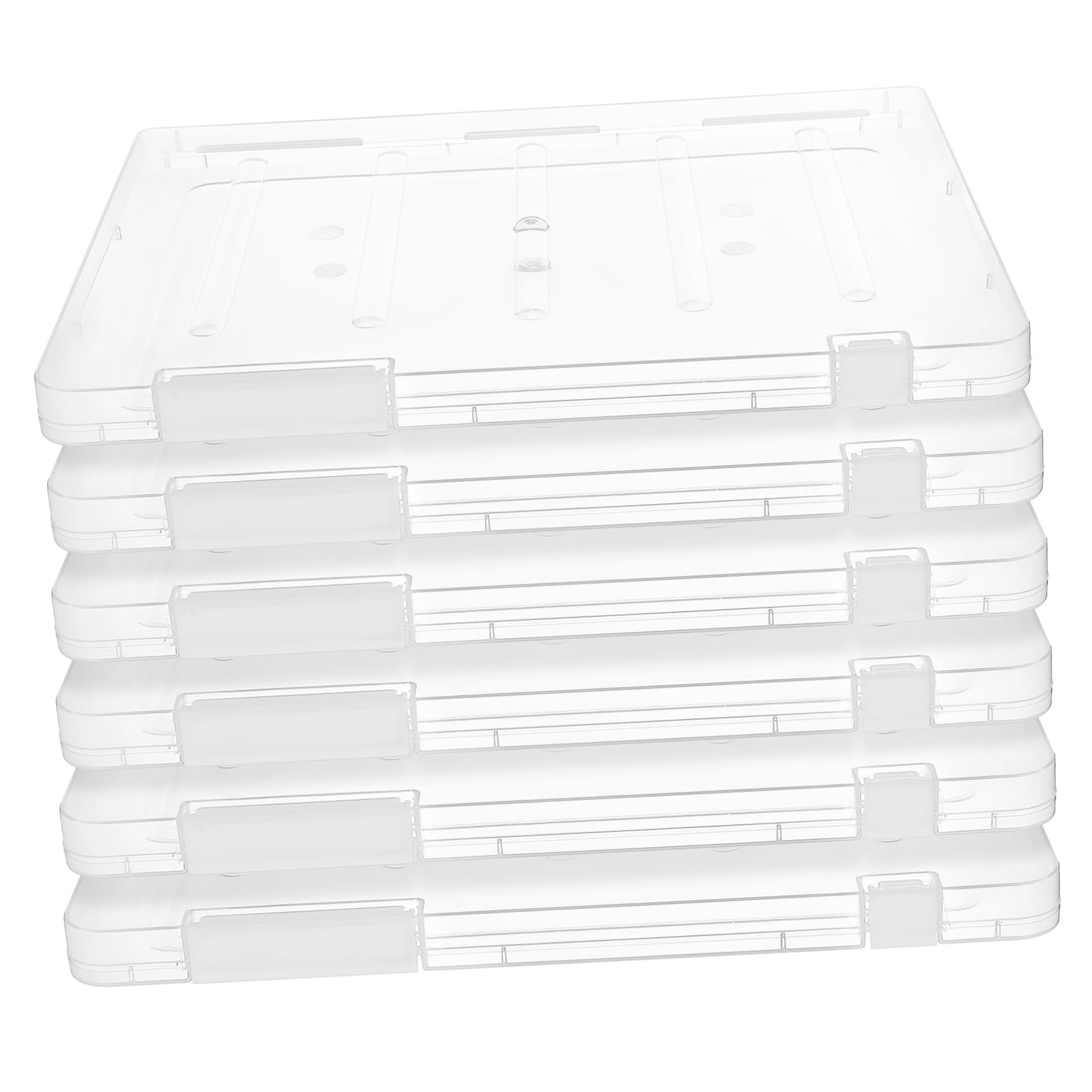 6pezzi Scatola di Plastica Trasparente per Documenti con Coperchio per Carta Scatola Portadocumenti Organizzatore di File per Ufficio Scuola e Uso Domestico
