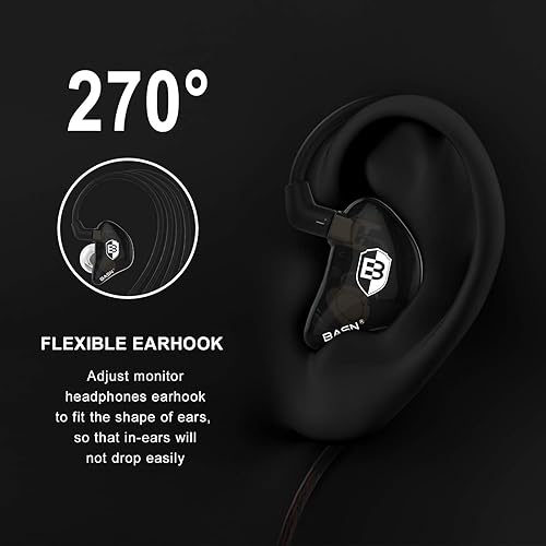 Miniatura 4 de BASN Bsinger PRO Monitores intrauditivos híbridos dinámicos controladores duales Dos cables MMCX desmontables Músicos Auriculares intrauditivos