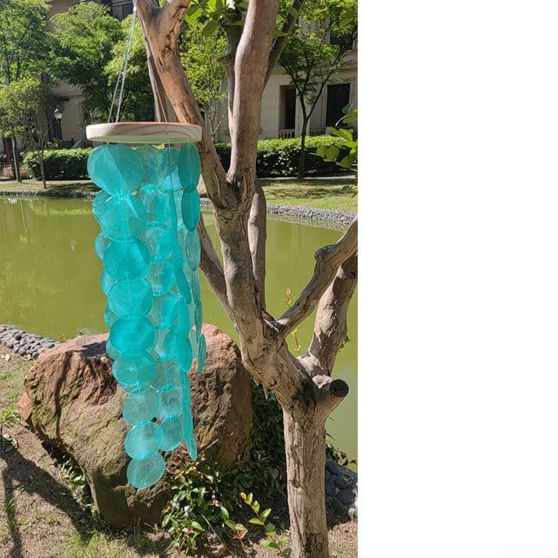 Carillon éolien Capiz déco de jardin suspendue terrasse ambiance plage