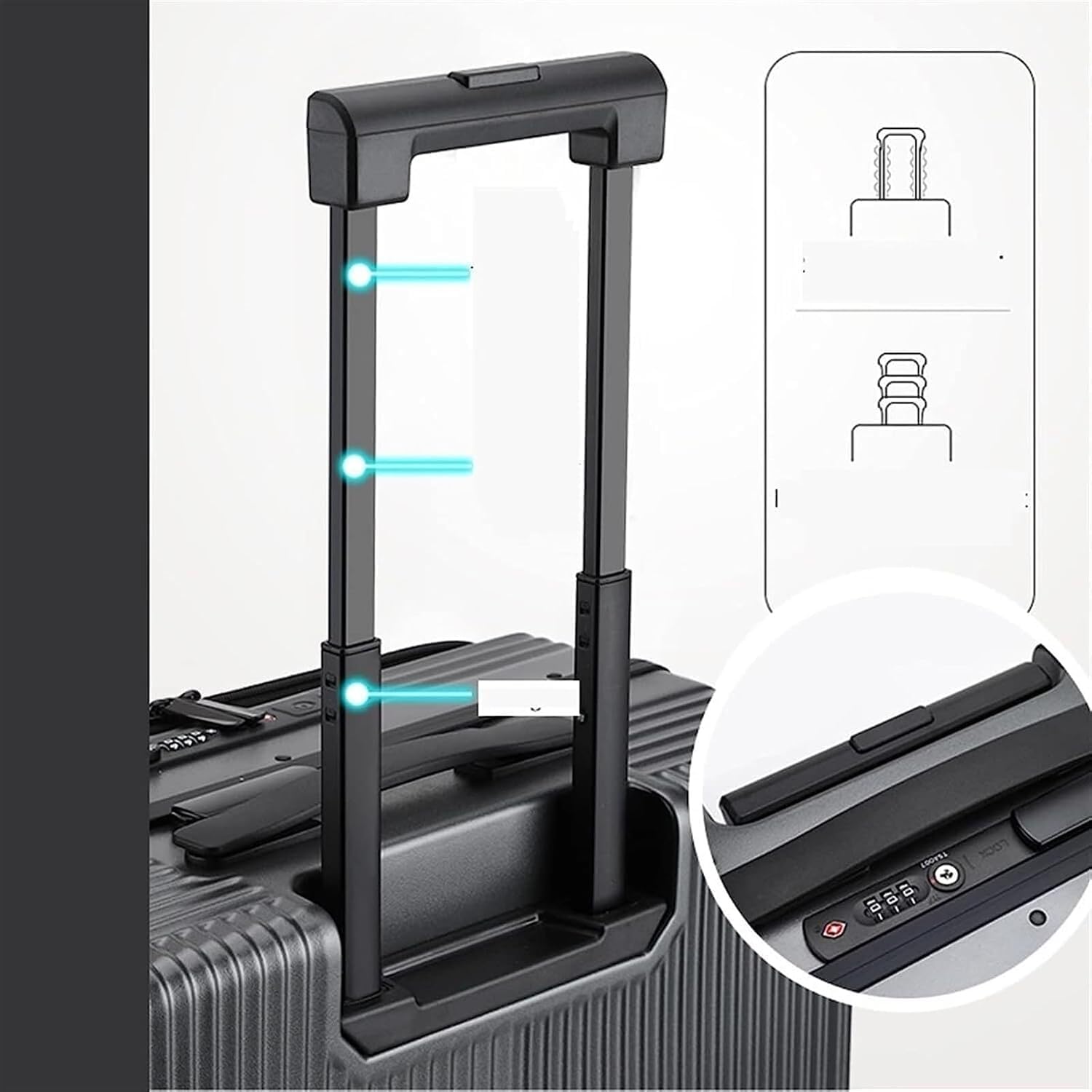 Valigia con Telaio in Alluminio con Apertura Frontale Bagaglio a Mano TSA Serratura a Combinazione Valigia d'imbarco Trolley da 18 Pollici per Cabina