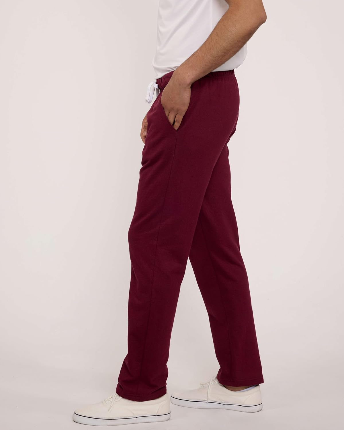 Real Essentials 3 Pack: Men's Tech Fleece Athletic Casual Open Bottom Sweatpants with Pockets (Available in Big & Tall) - Image 5