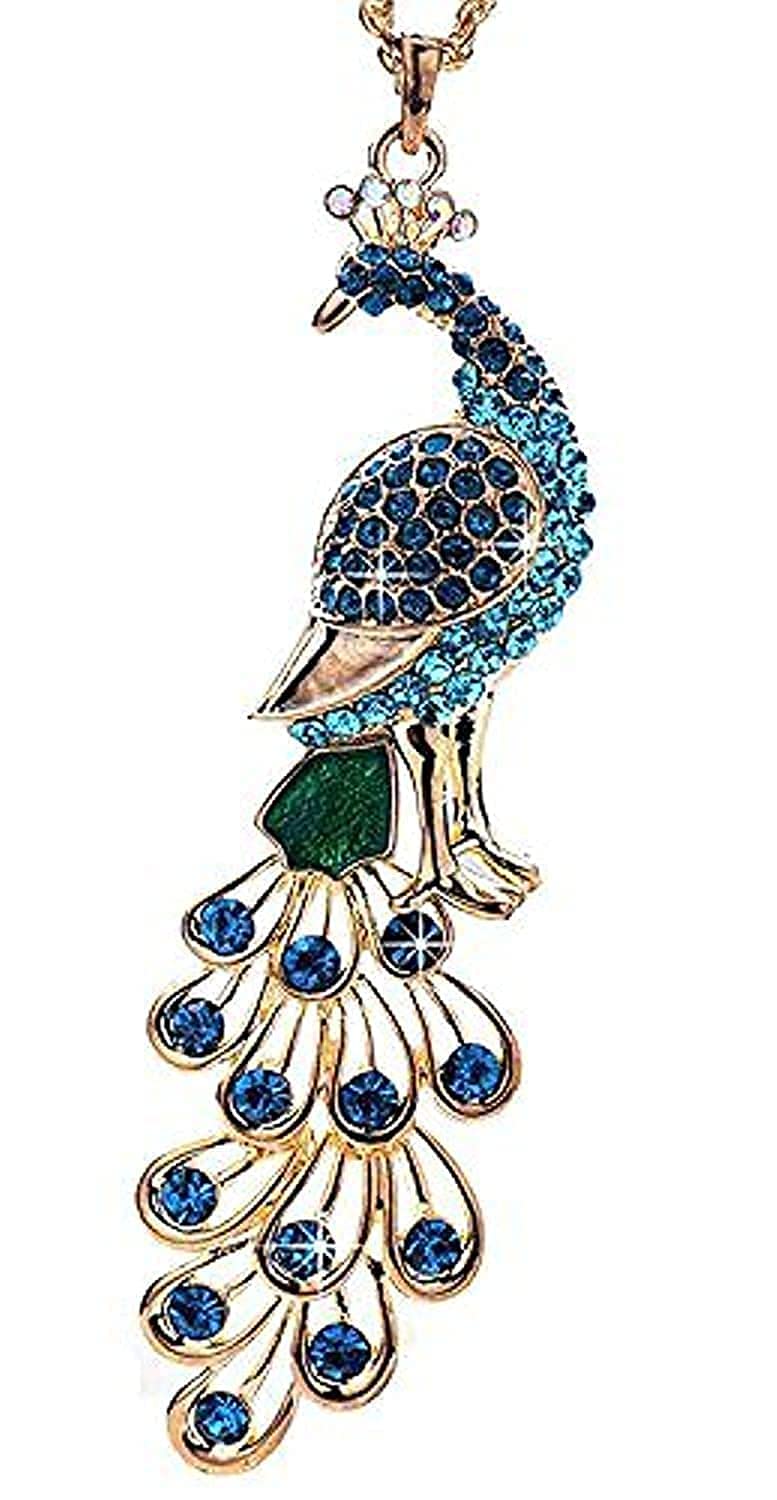YouBella Jewellery Gracias Collection Peacock Shape 10 Cm Long Pendant/Necklace for Women and Girls (B01NAF1GHV) Amazon Price History, Amazon Price Tracker