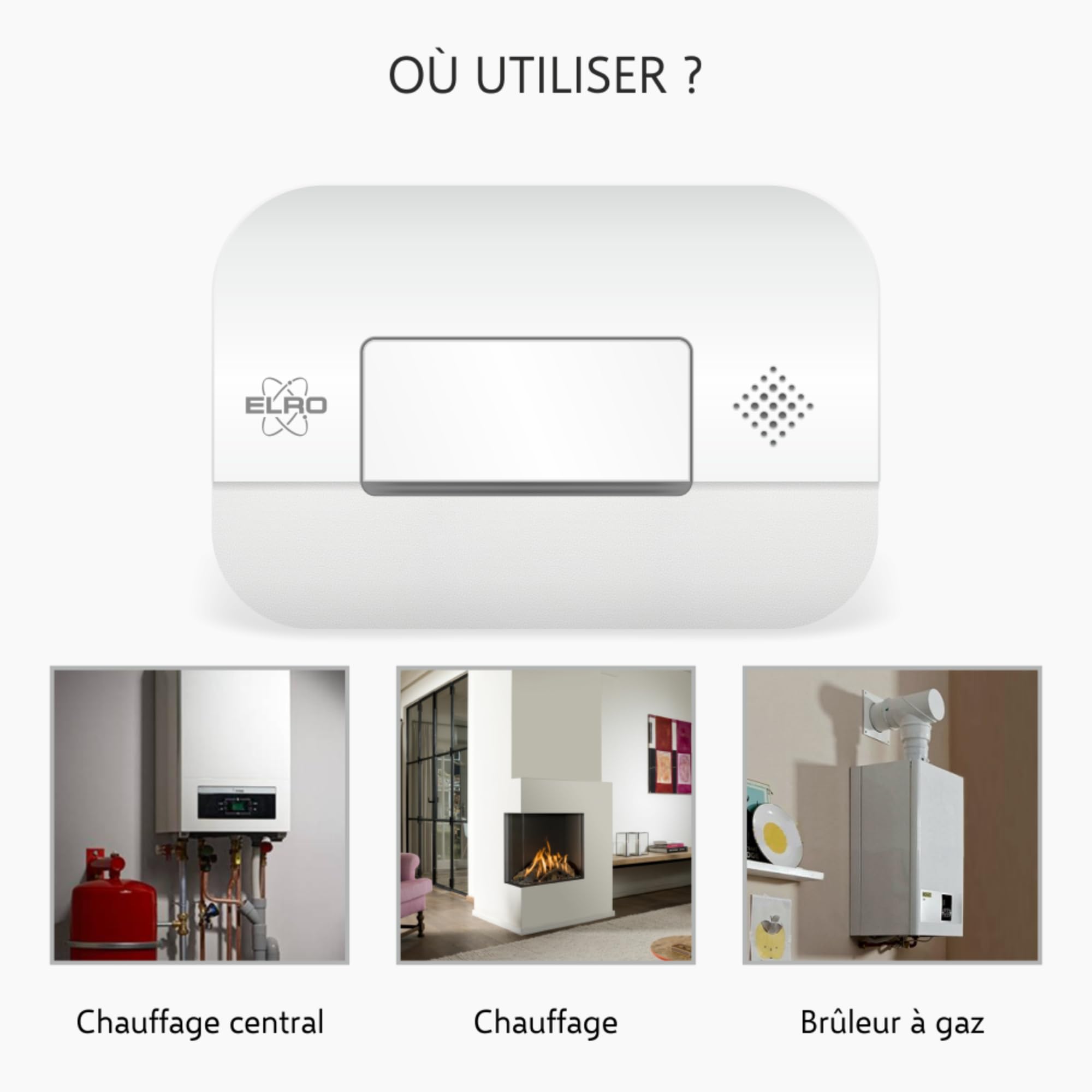 ELRO FF0404 Kit de Protection Contre l'incendie - 2X détecteur de fumée avec Batterie de 5 Ans et Montage magnétique - Détecteur de CO avec capteur de 10 Ans - Couverture Anti-feu Rigide 1,2m x 1,2m