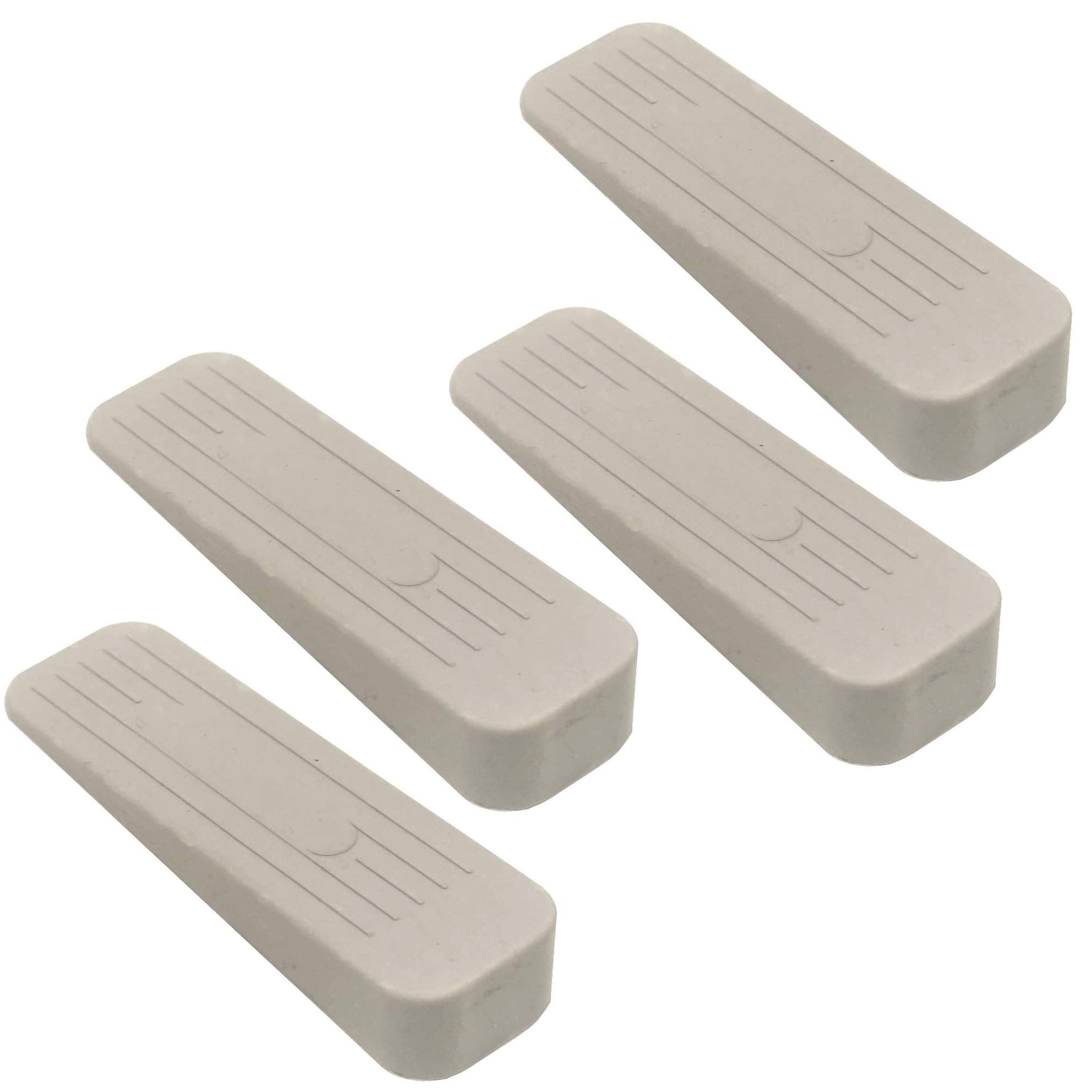 fiXtefiXte 4 Pack of Deluxe Heavy Duty Non-Slip Rubber Door Wedge Stopper, Light Grey/Cream