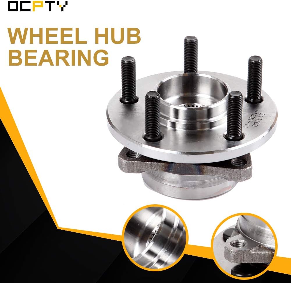 OCPTY 1pc New Premium 513100 front Wheel Bearing and Hub Assembly fit For 5-Lug W/o ABS 1996-2007 For Ford Taurus 1995-2002 For Lincoln Continental 1996-2005 For Mercury Sable