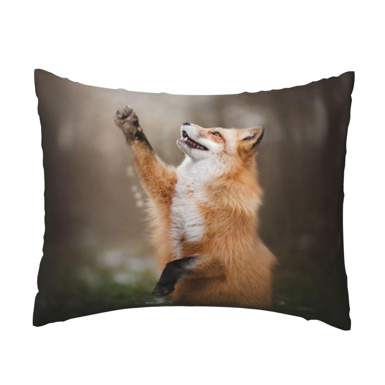 WSHFFILO Animal Fox Pattern printed Pillow Case 20x26in Decorative pillowcase Throw Pillow Cover