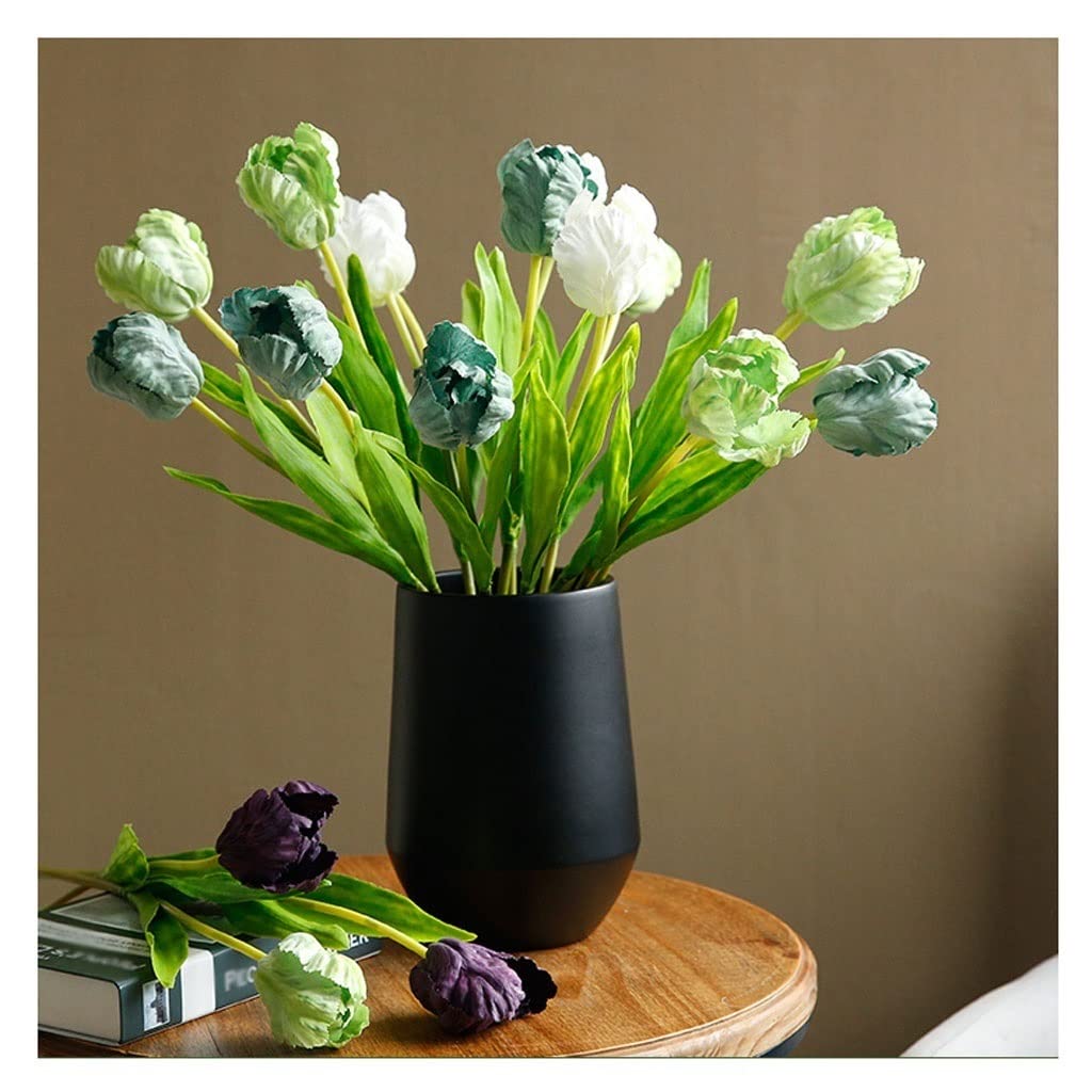 ADERFETBI Fake Plants Artificial Flowers Floral Desktop Bedroom Hotel Decorations Simulation Parrot Tulip Living Room Exhibition Artificial Flowers(C)