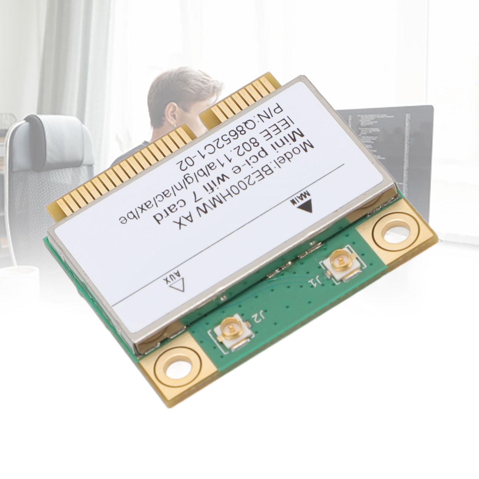 Scheda Wireless WiFi 7 Mini PCI E Tri Band 8774Mbps 2.4G 5.8G 6G Bluetooth 5.4 Adattatore di Rete per PC Desktop e Portatile