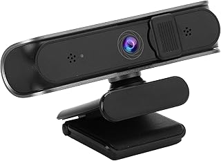 Garsent USB Webcam with Microphone, 1080P 5MP 360° View Conference Camera, USB Web Camera with Cover, Automatic Low Light Correction, for Live Broadcasts, Video Chats Or Video Conferences