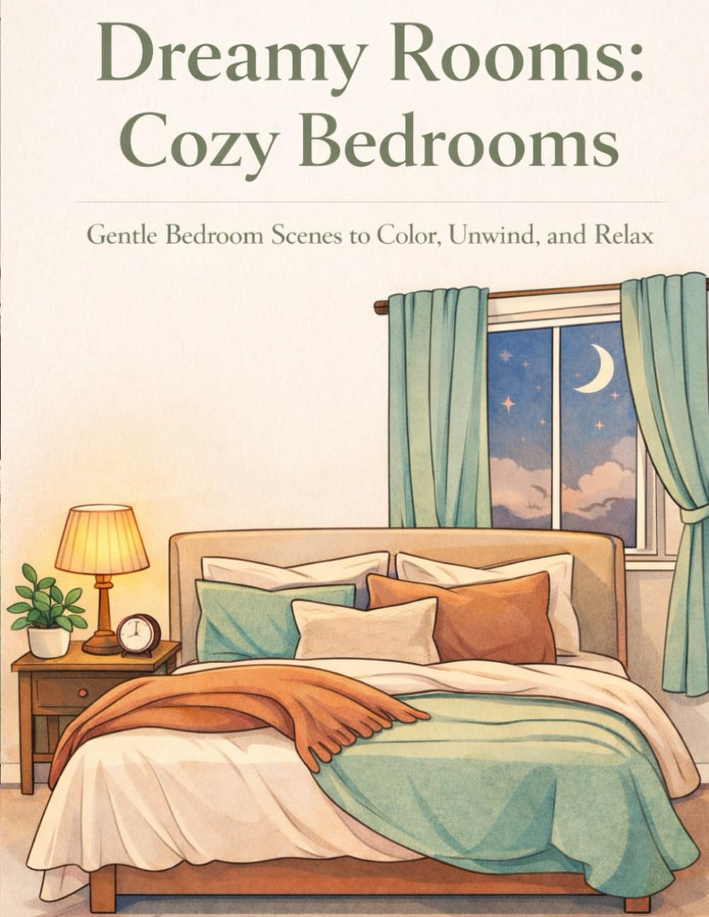 Dreamy Rooms: Cozy Bedrooms: Gentle Bedroom Scenes to Color, Unwind, and Relax