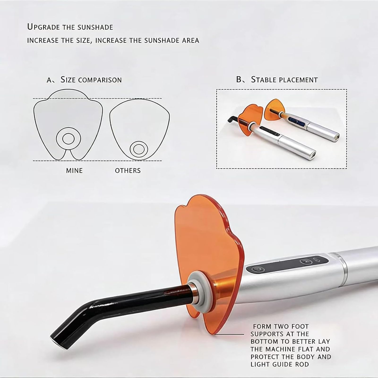 Lumière de gemme de dent, Machine de polymérisation UV de LED orale,Kit de gemme de dent, Lampe à LED, Ont des Modes de clignotement forts progressivement forts