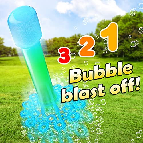 Artcreativity Bubble Rocket Launcher Toy Set, Includes 2 Bubble Rockets, Bubble Solution, Pump, And Base, Flying Bubble Blaster Rockets For Hours Of Outdoor Fun, Bubble Maker Gift For Kids #TOP5