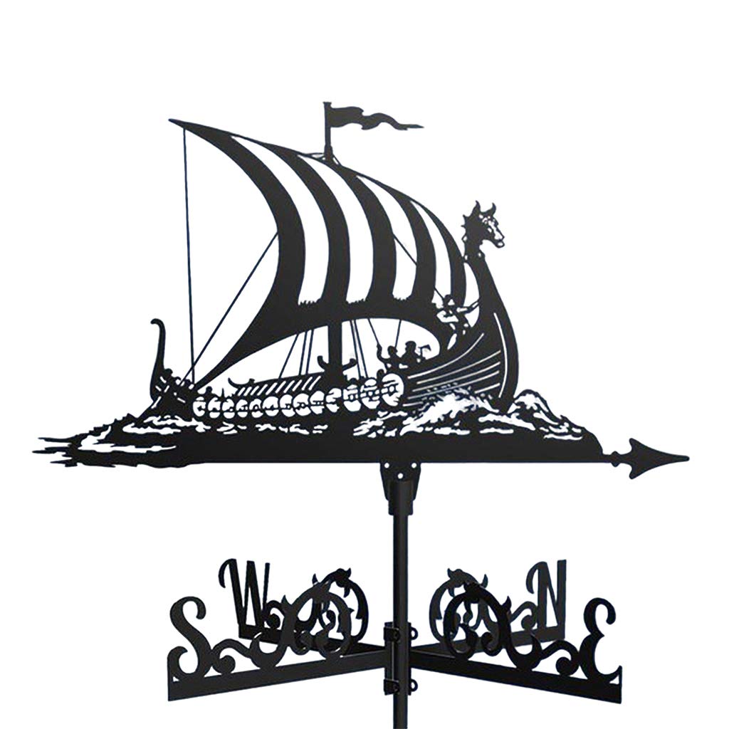 Metal Weather Vane Garden Stake Ornament Roof Weathervane Battleship
