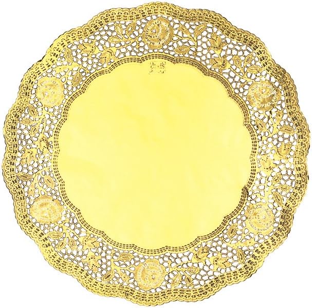 50 Centrini Di Carta Oro Rotondi - Per Matrimoni, Compleanni E Torte | Decorazione Elegante E Pratica - Foto 6