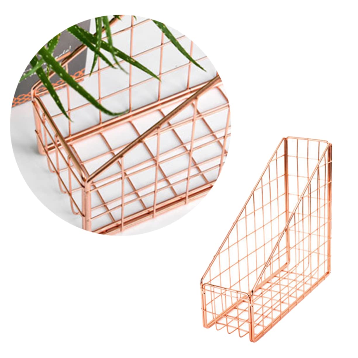 jojofuny Desktop File Rack Organizer Office Accessories Storage Letter Holder File Holder for Desk Document Bookshelf Rose Wire Gold Office Decor Holders File Racks for Desktop Desk Rack