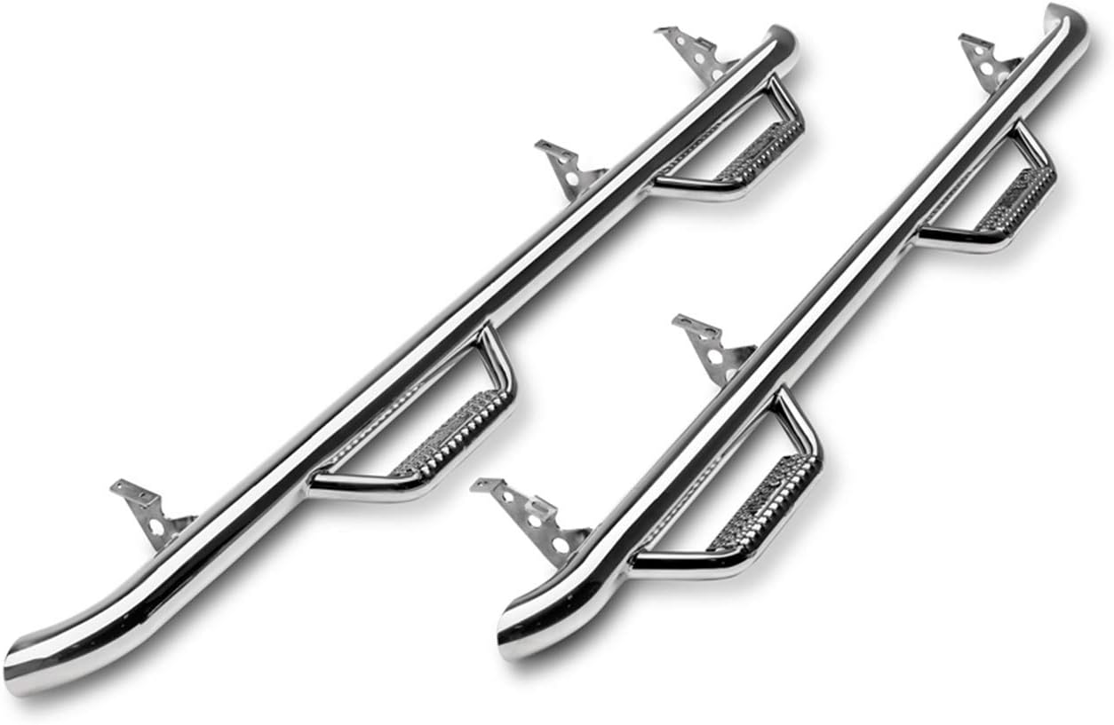 N-FAB J0764-SS Polished Stainless Steel Nerf Steps; Wheel 2 Wheel Jeep Wrangler JK 4 Door all 07-18
