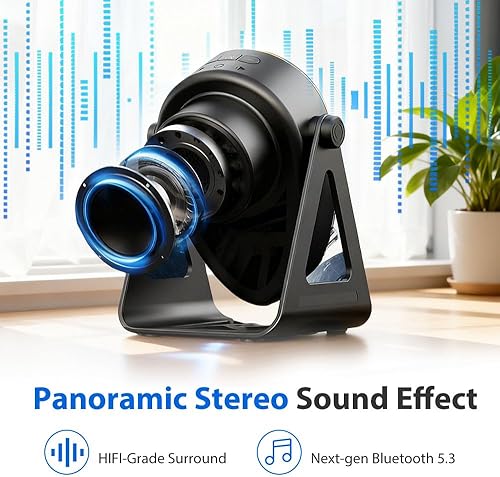 Miniatura 5 de Altavoz Bluetooth de inducción inalámbrico 5 en 1 con soporte ajustable para teléfono, inducción de altavoz recargable 2026 para iPhone, Android