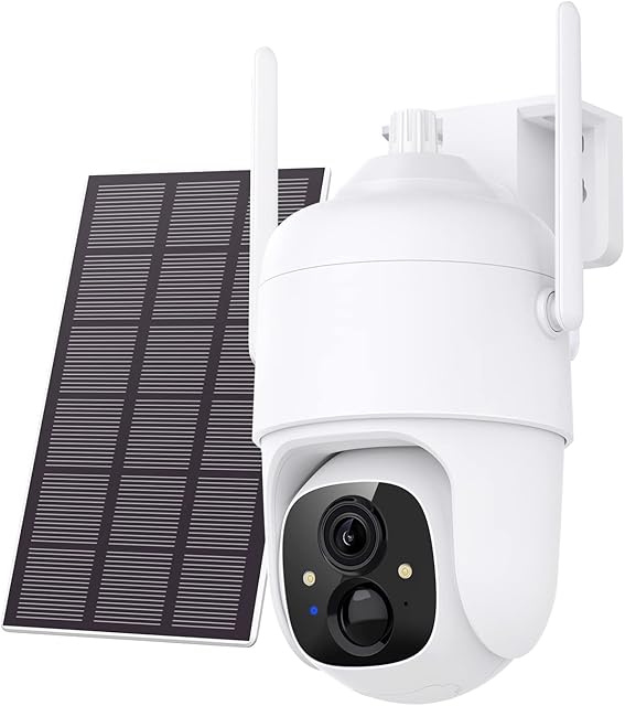 NETVUE CCTV Camera Wireless Outdoor, Security Camera Outdoor 360° Rotational View, PIR Motion Sensor, Spotlight Color Night Vision, Siren, 2-way Audio, 2.4gHz WiFi Outdoor Camera Solar Powered
