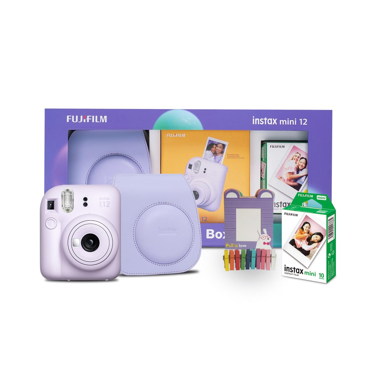 Fujifilm Instax Mini 12 Moments Box with 20 Shots- Purple