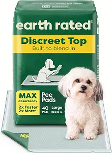Earth Rated 40 Puppy Pads, Max Absorbency Pee Pads for Dogs, Regular (L)