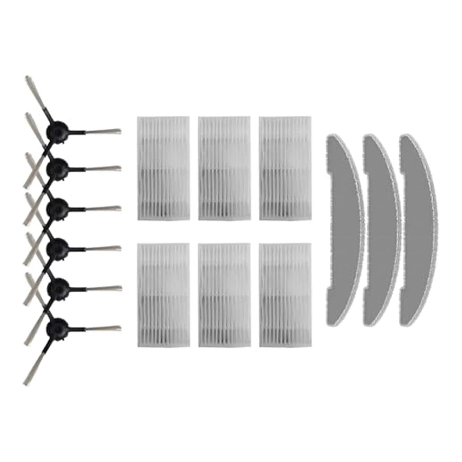 Cepillo Lateral Recambio Compatible con Vexilar Cleanova W7 W11 | Medio Filtro Y Paño Microfibra, Montaje Rápido, Sin Herramientas Accesorio Robot Aspirador