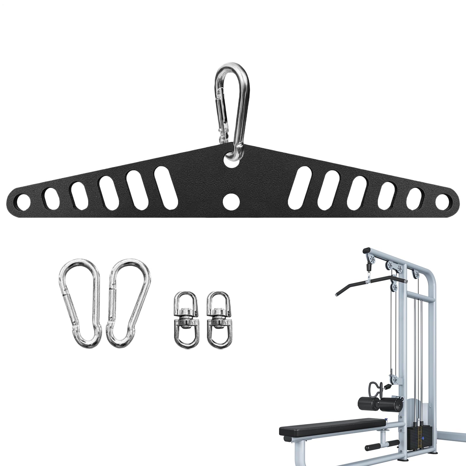 Adaptateur multifonctionnel multi-trous pour optimiser les exercices sur machine de traction - 8