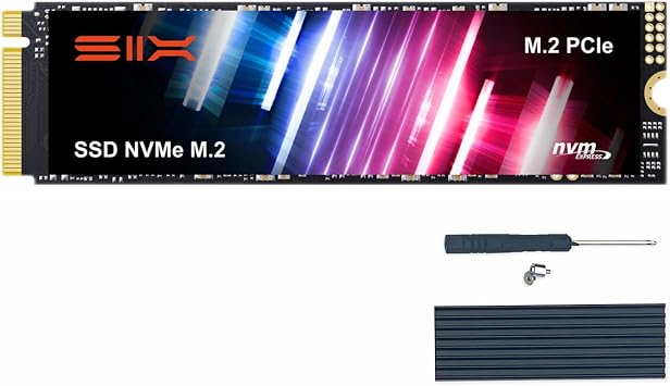 SIX X5000PRO 1TB PCIe Gen4x4 NVMe SSD M.2 2280 Internal SSD Max Read 5000MB/s 3D TLC NAND Creator Cooling Design with Heatsink